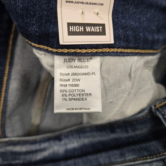 NEW Judy Blue Straight Fit Distressed Jeans Size 20W - Picture 4 of 5